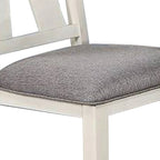 Lexi 24 Inch Classic Dining Side Chair, Padded Seat, Set of 2, Gray, White