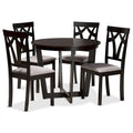 Telma Modern and Contemporary 5-Piece Wood Dining Set-Grey/Dark Brown