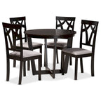 Telma Modern and Contemporary 5-Piece Wood Dining Set-Grey/Dark Brown