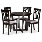 Telma Modern and Contemporary 5-Piece Wood Dining Set-Grey/Dark Brown