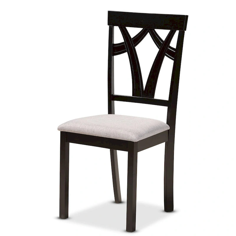 Telma Modern and Contemporary 5-Piece Wood Dining Set-Grey/Dark Brown