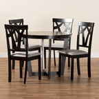 Telma Modern and Contemporary 5-Piece Wood Dining Set-Grey/Dark Brown