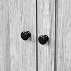 Glass Doors Kitchen Buffet with Hutch and Drawers - N/A