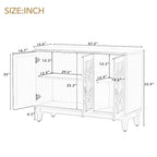 3 Door Mirrored Buffet Cabinet with Silver Handle for Living room and Dining