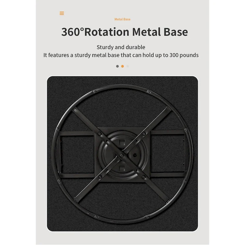 Roomfitters 360 Degree Swivel Armchair with Ergonomic Design and Brass Nail Decoration, White