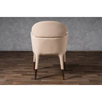Modrest Shannon Modern Beige Vegan Leather & Rosegold Dining Chair