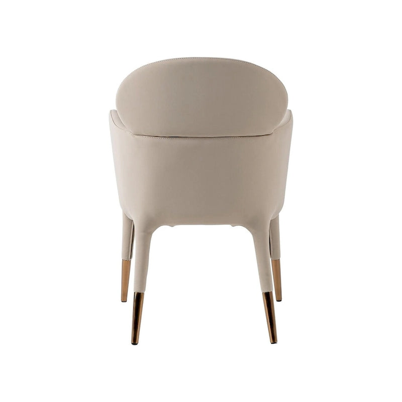 Modrest Shannon Modern Beige Vegan Leather & Rosegold Dining Chair