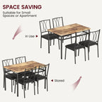 Dining Table Set for 4, Kitchen Table with 2 Upholstered Benches