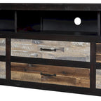 Retro Distressed Wooden TV Stand for TVs up to 65 Inches, Entertainment Center Media Console with 6 Drawers and 3 Shelves