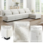 L-shaped Fabric Sectional Sofa with Reversible Chaise