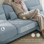 L-shaped Fabric Sectional Sofa with Reversible Chaise