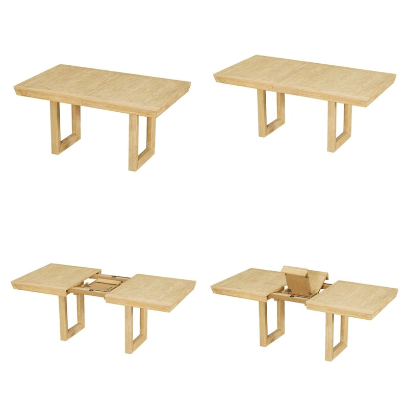 7-Piece 72  Extendable Dining Table Set w/ Butterfly Leaf and 6 Chairs