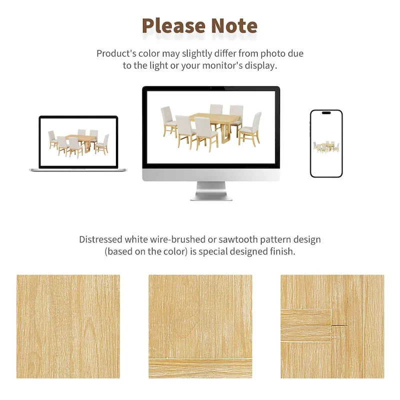 7-Piece 72  Extendable Dining Table Set w/ Butterfly Leaf and 6 Chairs