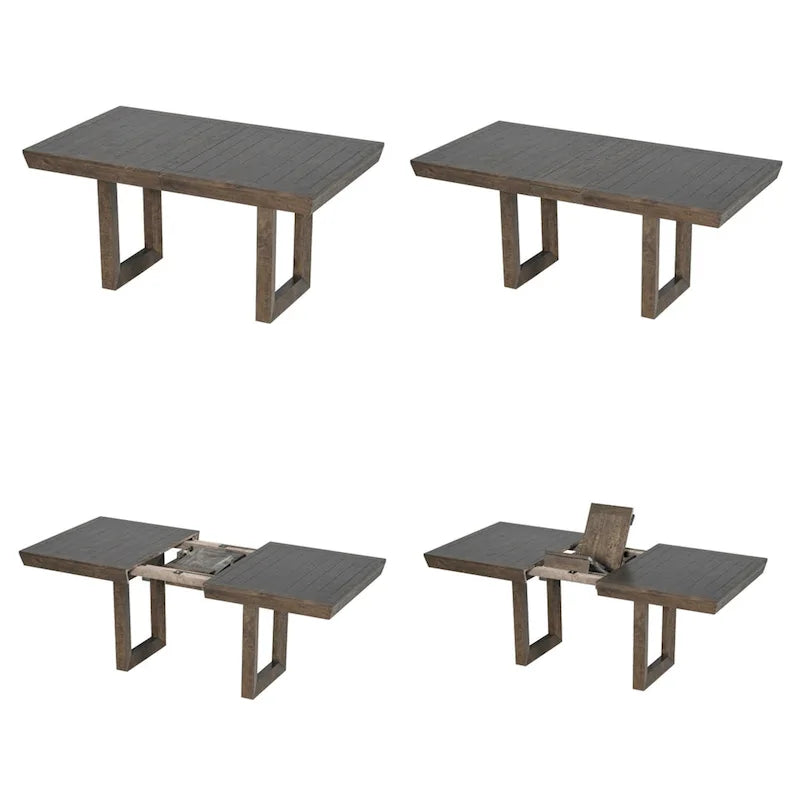 7-Piece 72  Extendable Dining Table Set w/ Butterfly Leaf and 6 Chairs