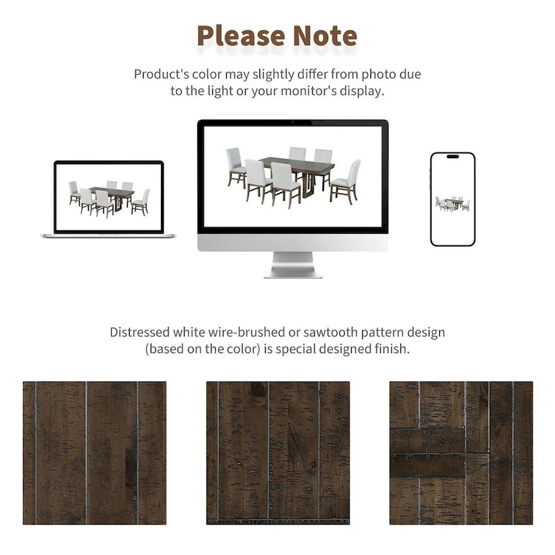 7-Piece 72  Extendable Dining Table Set w/ Butterfly Leaf and 6 Chairs