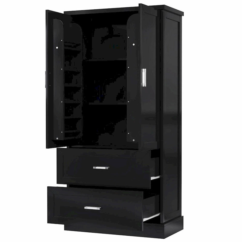 64  Tall Bathroom Storage Cabinet with Two Doors, Drawers