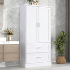 64  Tall Bathroom Storage Cabinet with Two Doors, Drawers