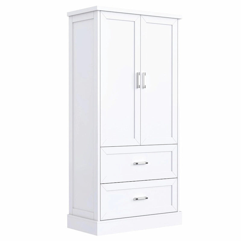 64  Tall Bathroom Storage Cabinet with Two Doors, Drawers