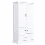64  Tall Bathroom Storage Cabinet with Two Doors, Drawers