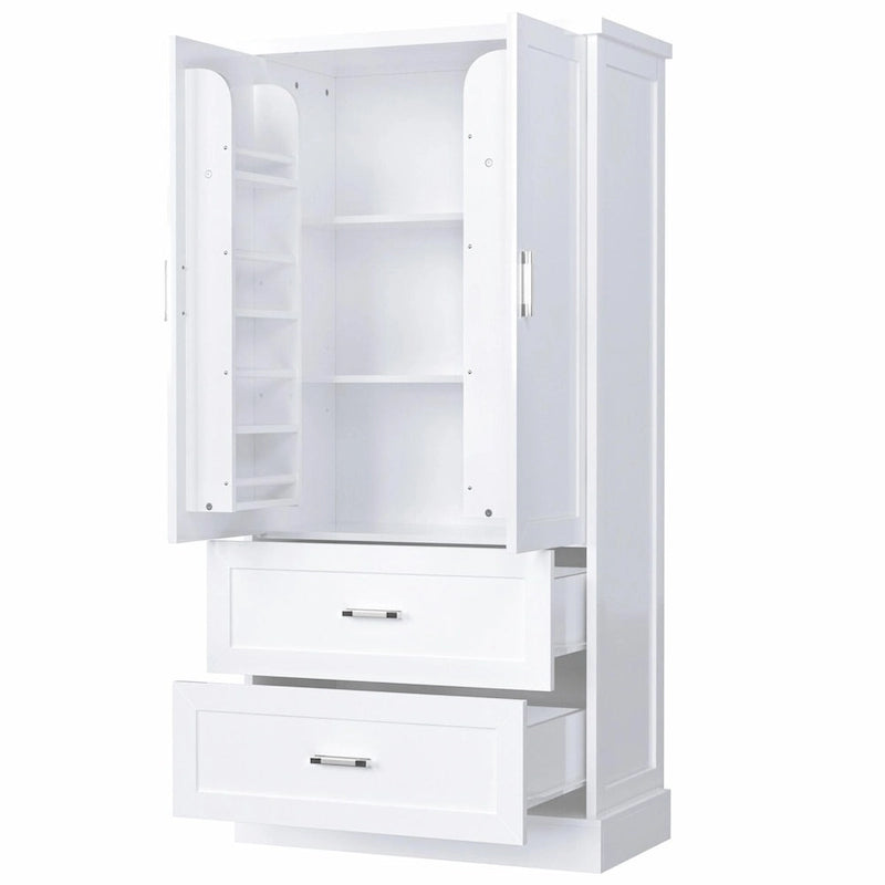 64  Tall Bathroom Storage Cabinet with Two Doors, Drawers