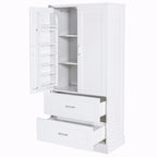 64  Tall Bathroom Storage Cabinet with Two Doors, Drawers