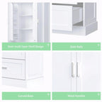 64  Tall Bathroom Storage Cabinet with Two Doors, Drawers