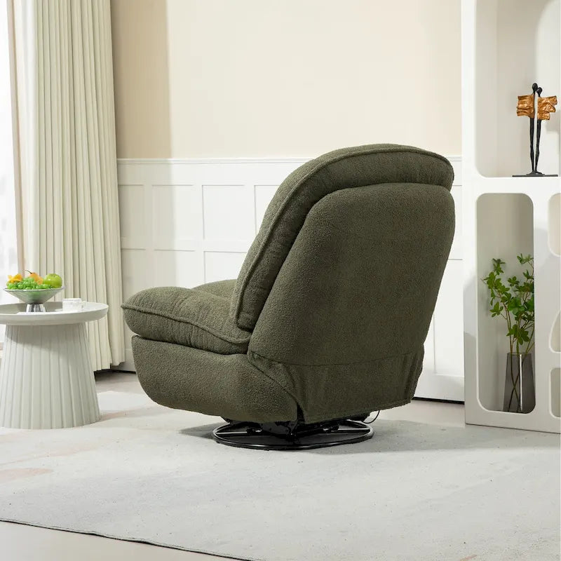 Modern Chenille 360-Degree Swivel Recliner, Set of 1