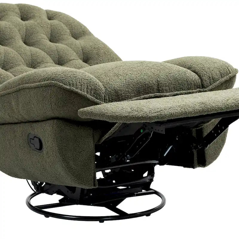Modern Chenille 360-Degree Swivel Recliner, Set of 1