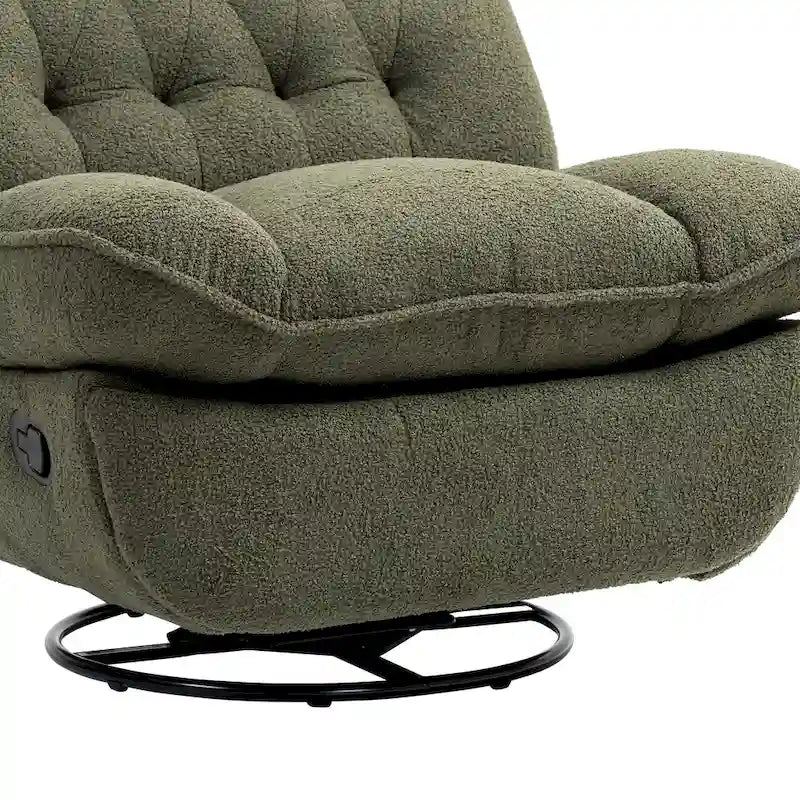 Modern Chenille 360-Degree Swivel Recliner, Set of 1