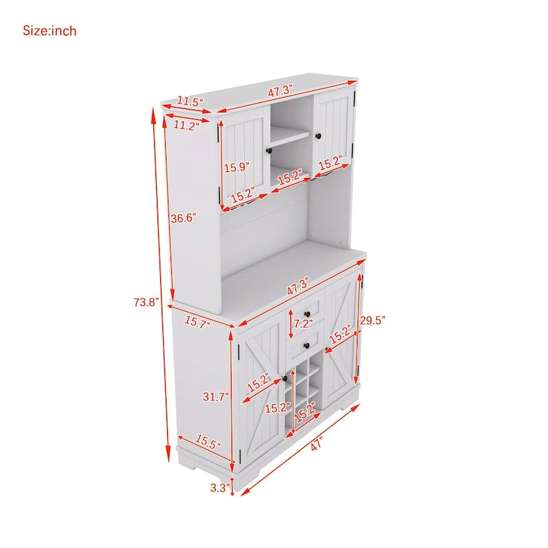 73.8 H Kitchen Cabinet with Storage - N/A