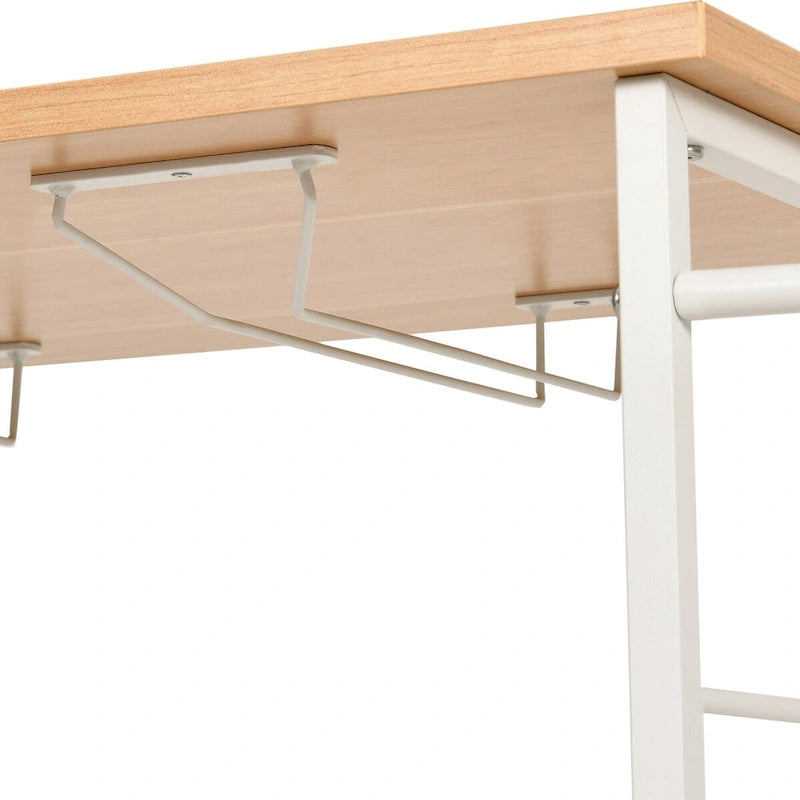 Rolling Kitchen Island Cart With Storage Shelf and Power Outlet