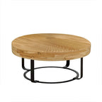 Modern Round Wooden Carving Pattern Coffee Table